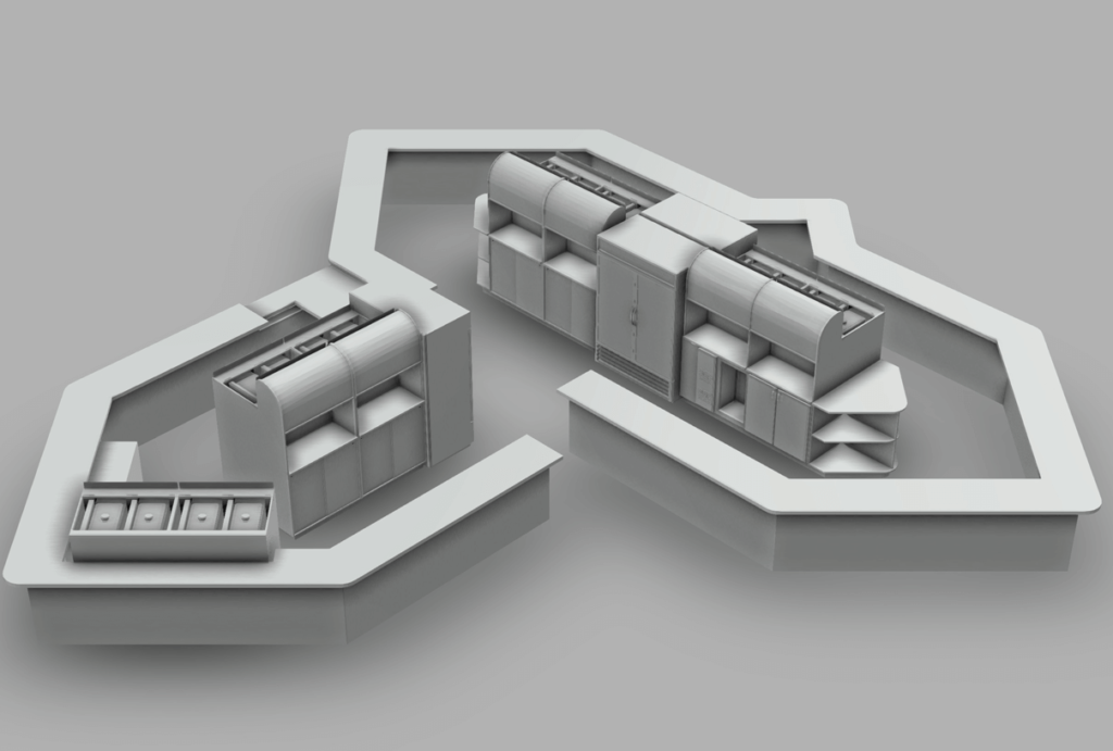 bar rendering of 16 taylor drink machines for frozen drink program using fresh blendz